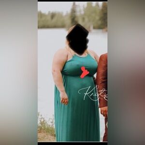 Teal High Neck Maxi Dress